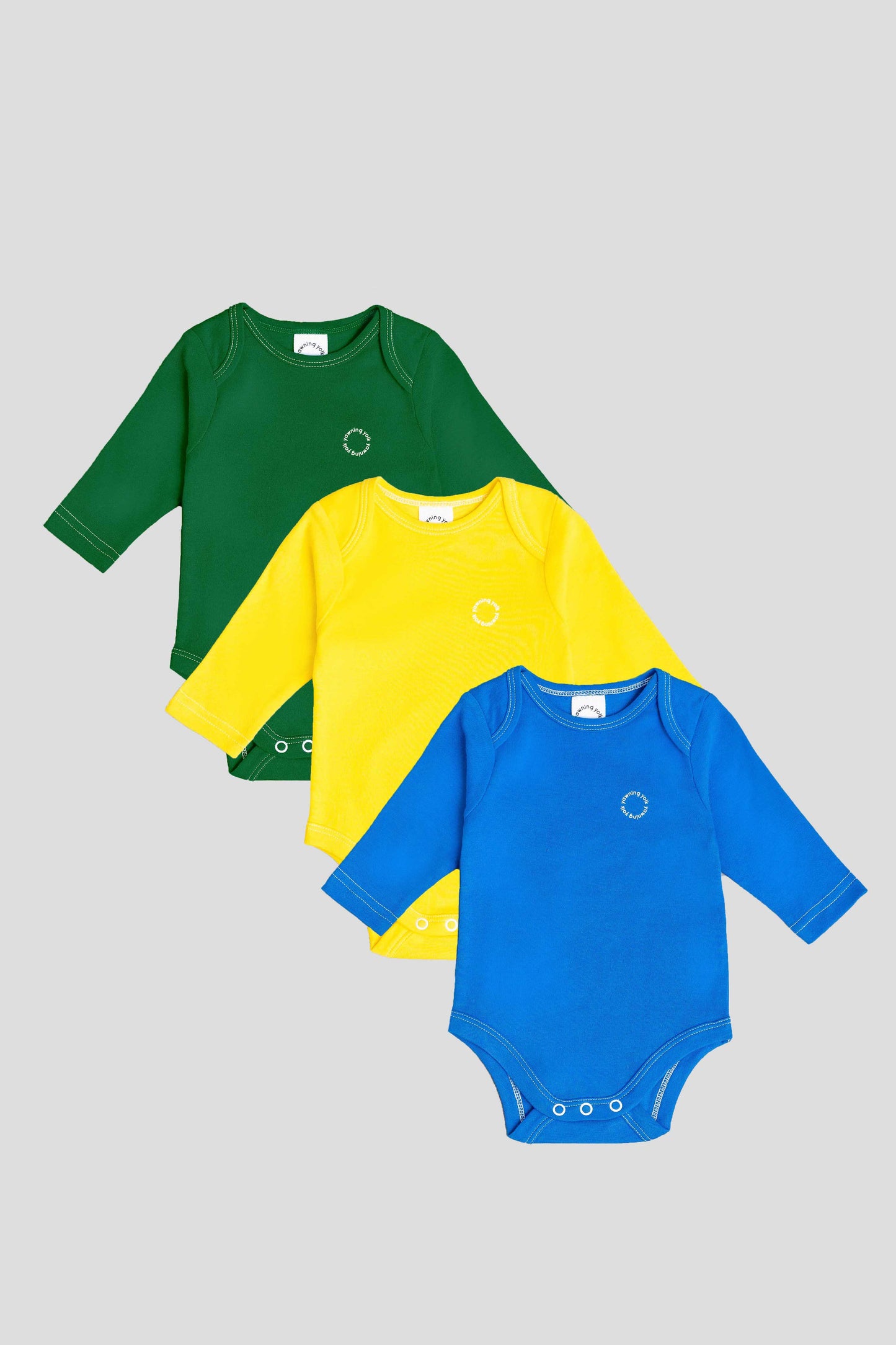 yawning yolk infant long bodysuit bundle organic cotton