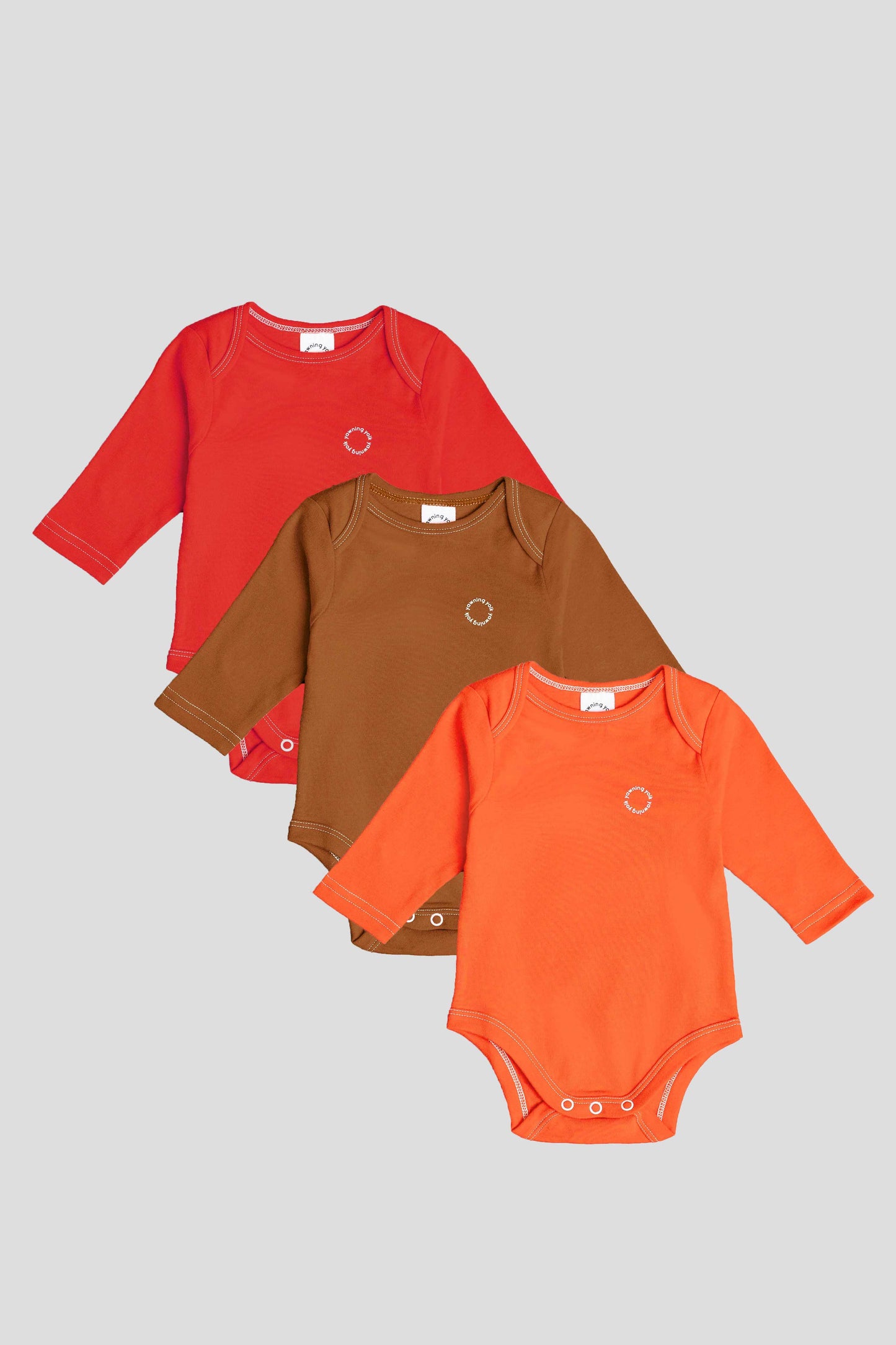 yawning yolk infant long bodysuit bundle organic cotton