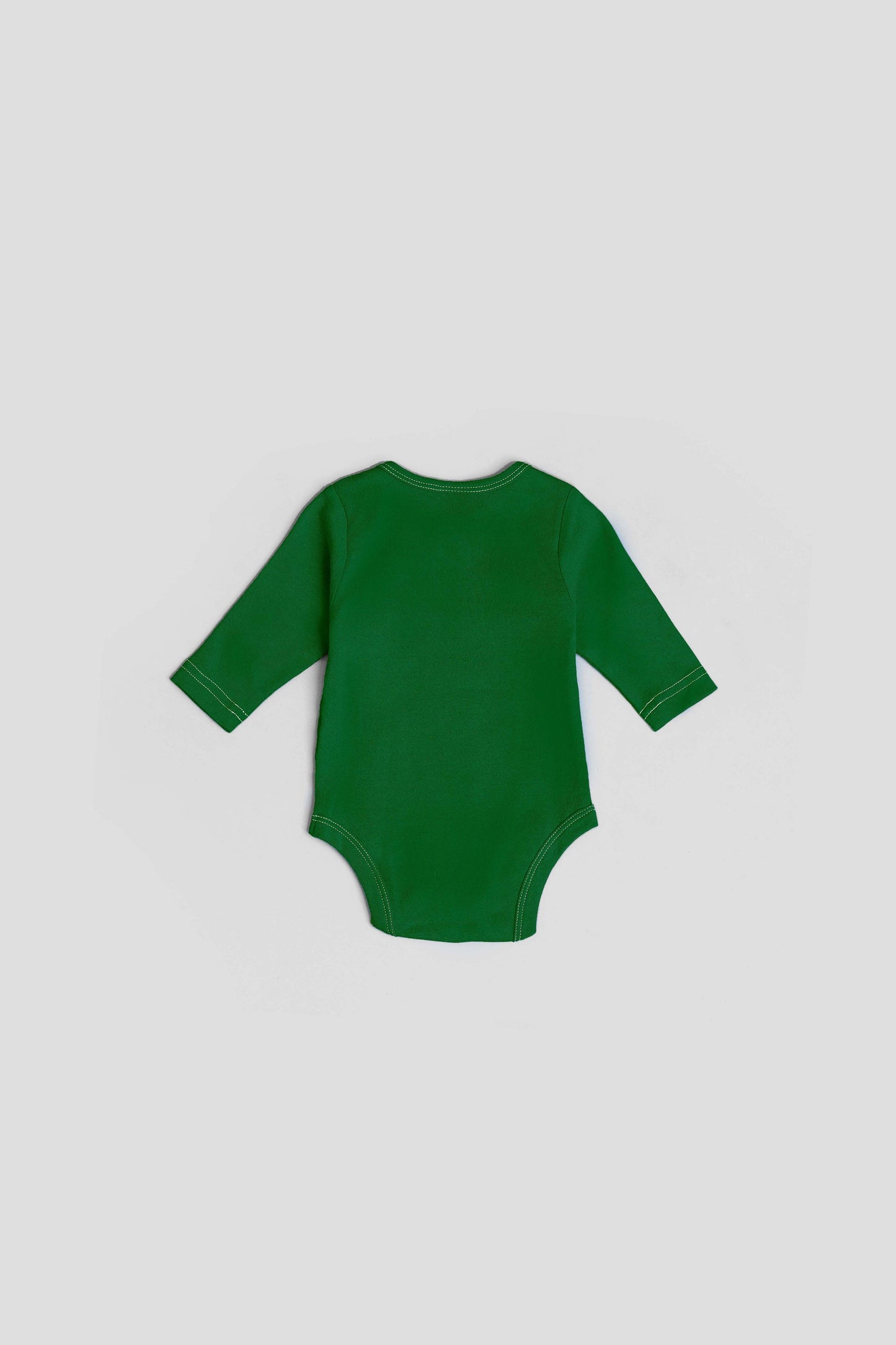 Yawning yolk  infant long bodysuit jumpsuit in organic cotton amazon green