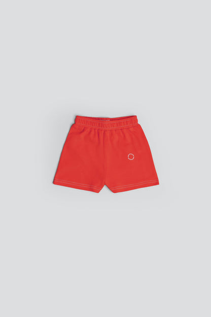 Jogger Shorts in Organic Cotton - Fiery Red