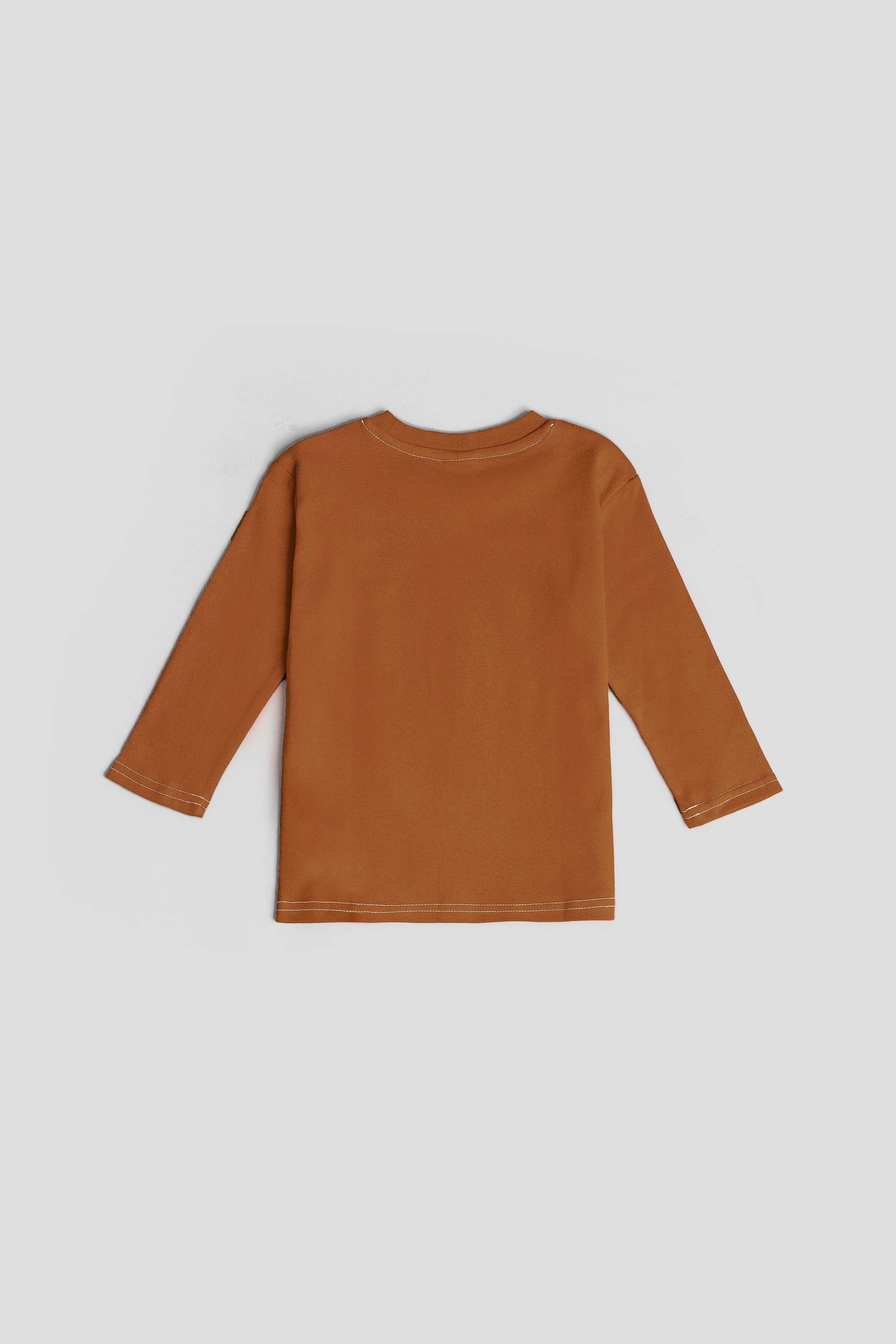 Yawning yolk  toddler long t-shirt in organic cotton amber brown